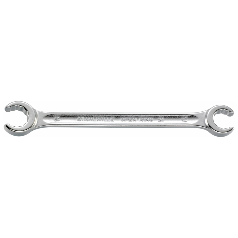 24 Offene Doppelringschlüssel, abgewinkelt, OPEN-RING 14 x 17 mm