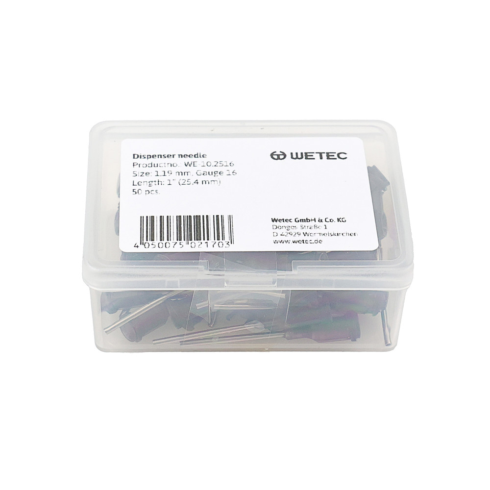 WETEC Dosiernadel, gerade, 1", 1,19 mm / Gauge 16, grau, Bild 3