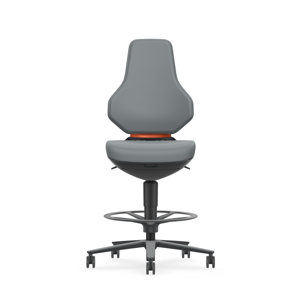 Bimos Drehstuhl Texon, mit Sitz-Stopp-Rolle, ESD, Skintec grau