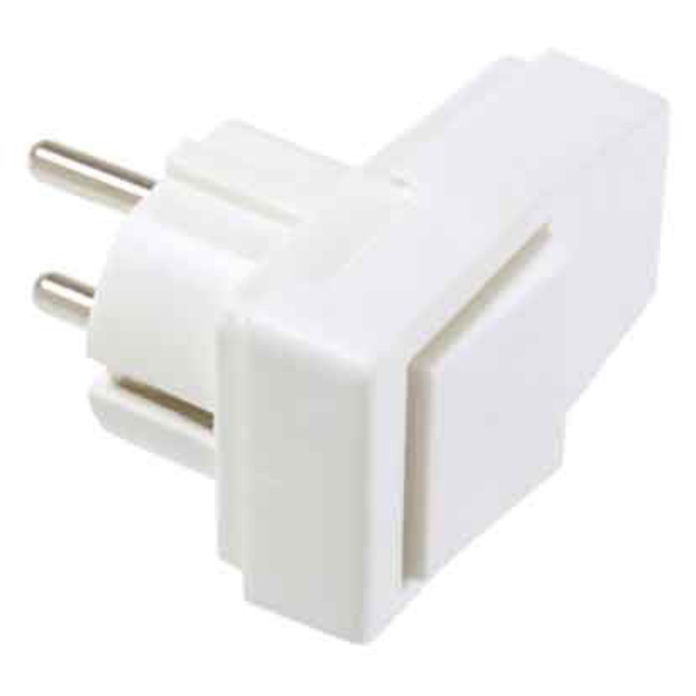 SCHUKO-Winkelstecker, PVC, mit Schalter, weiß