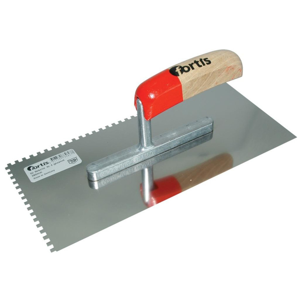 Glättekelle gezahnt rostfrei 280 x 130 mm 10 x 10 mm