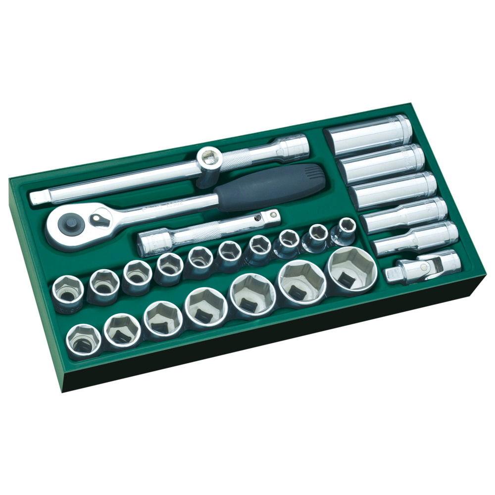 Werkzeugsortiment 1/2" 6kt ES Einlage 27-tlg.
