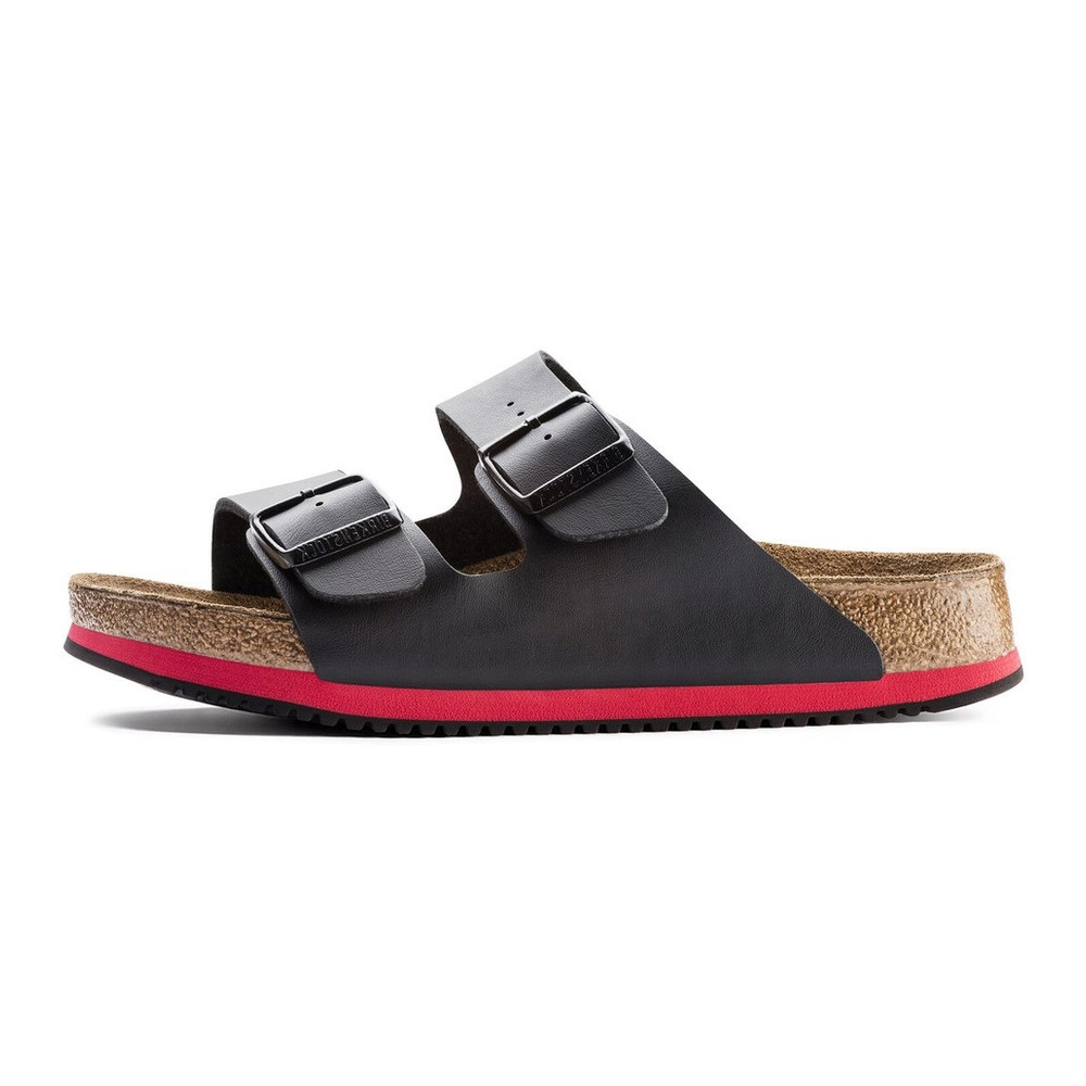 Sandale Arizona Superlauf, Birko-Flor, schwarz/rot, normal, Größe 35