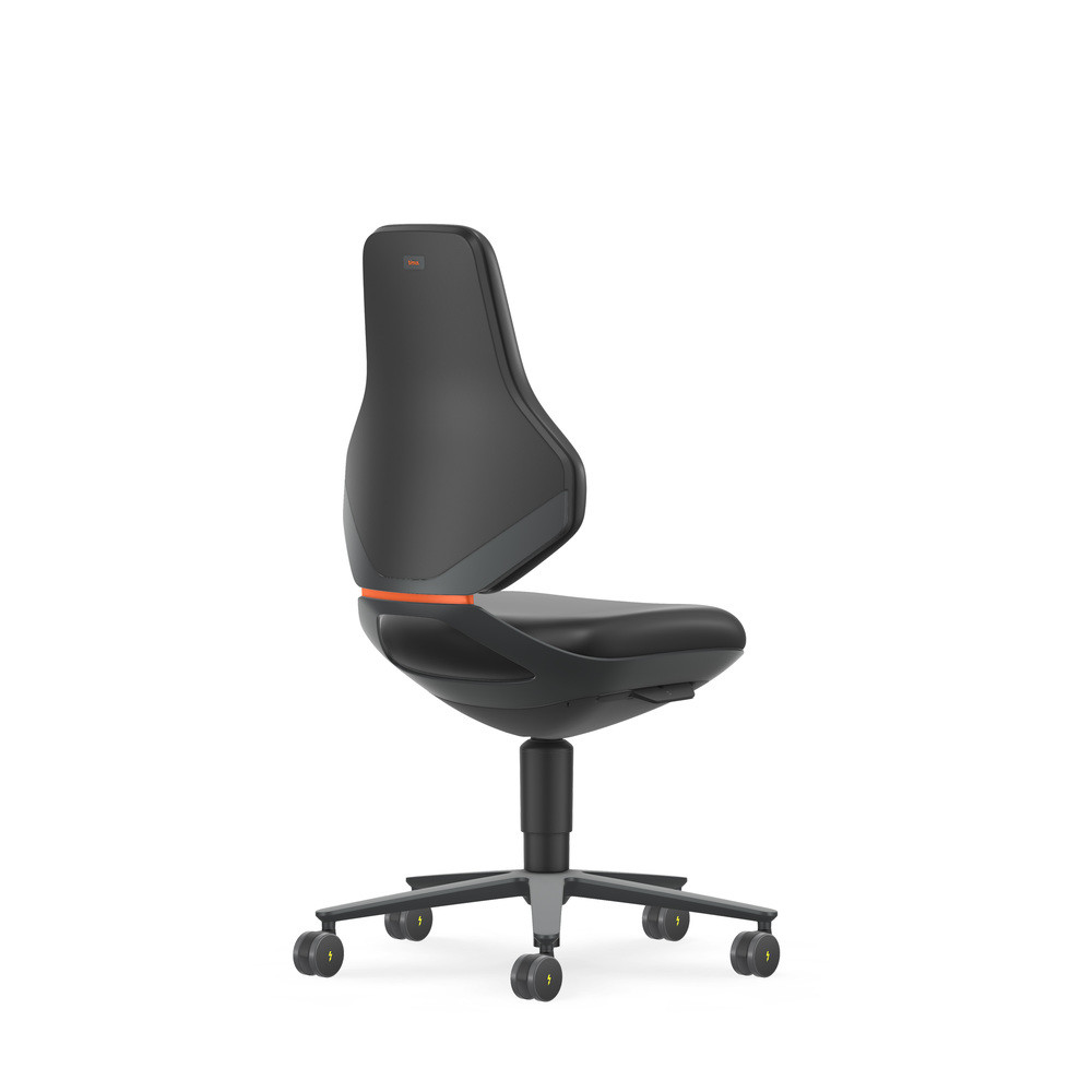Bimos Drehstuhl Texon, mit Rollen, ESD, Kunstleder schwarz, Bild 2