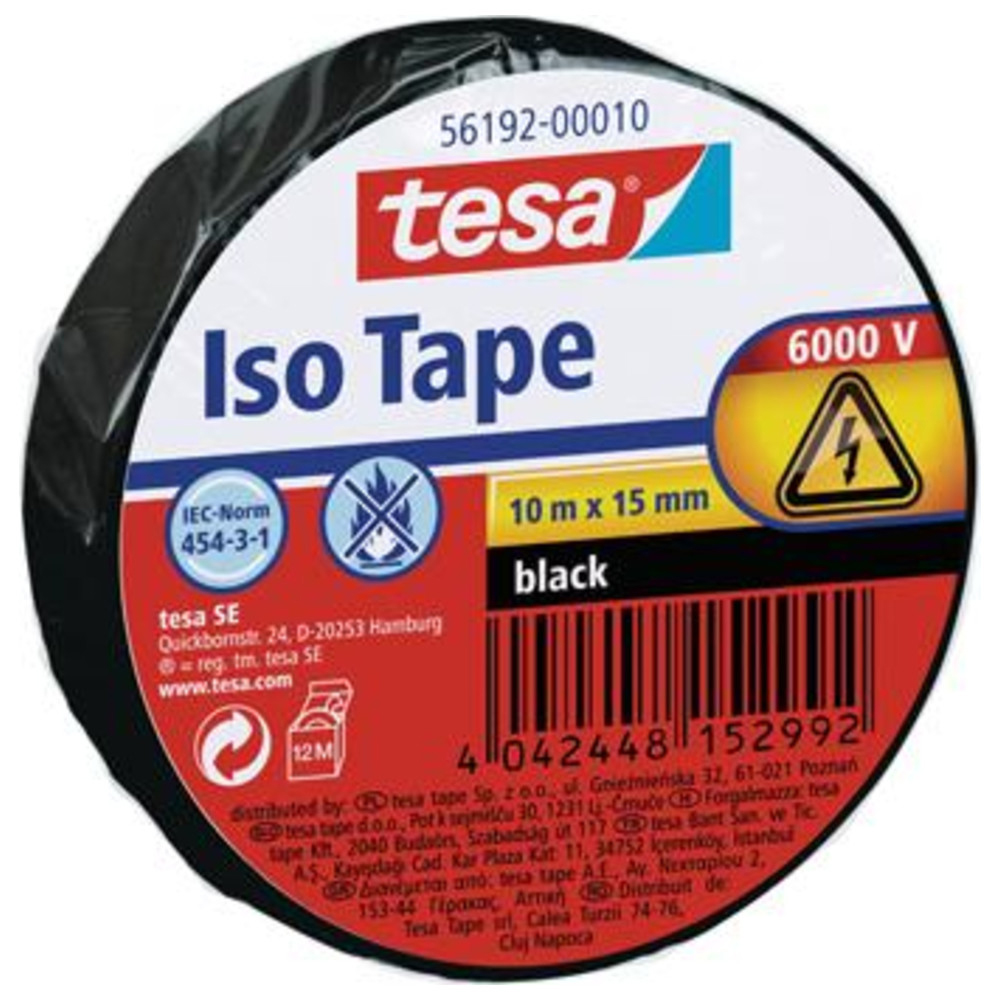 Isolierband schwarz 10m x 15 mm