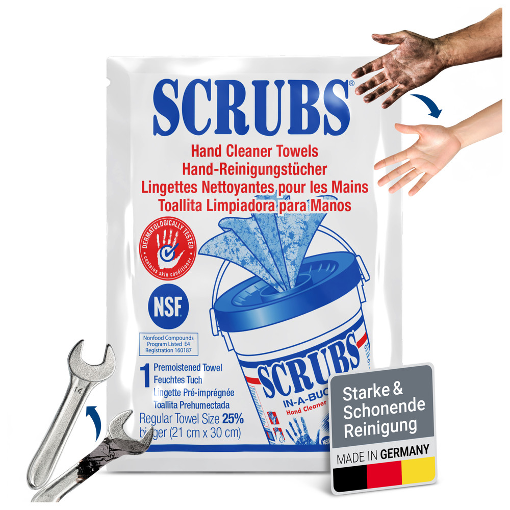 Feuchte Reinigungstücher Scrubs, Single Pack