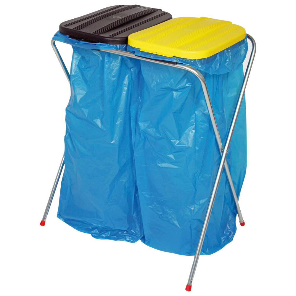 Abfallsammler 2 x 120 l stationär mit Deckel s/gelb