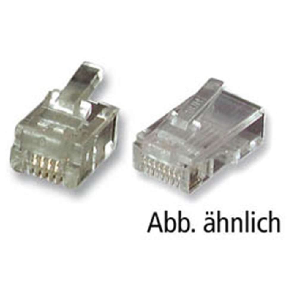 Modular-Stecker UTP, RJ11 6(4), transparent