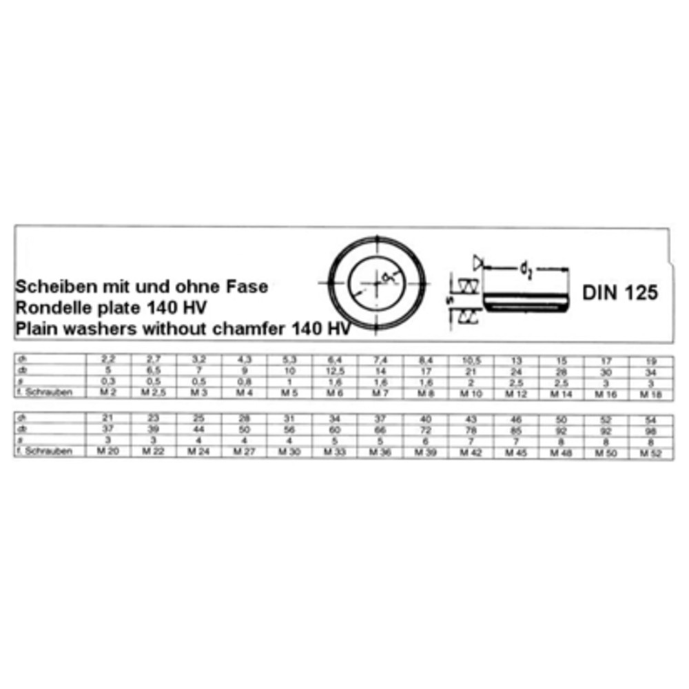 Unterlegscheibe, DIN 125 A, galvanisch verzinkt, 6,4 mm