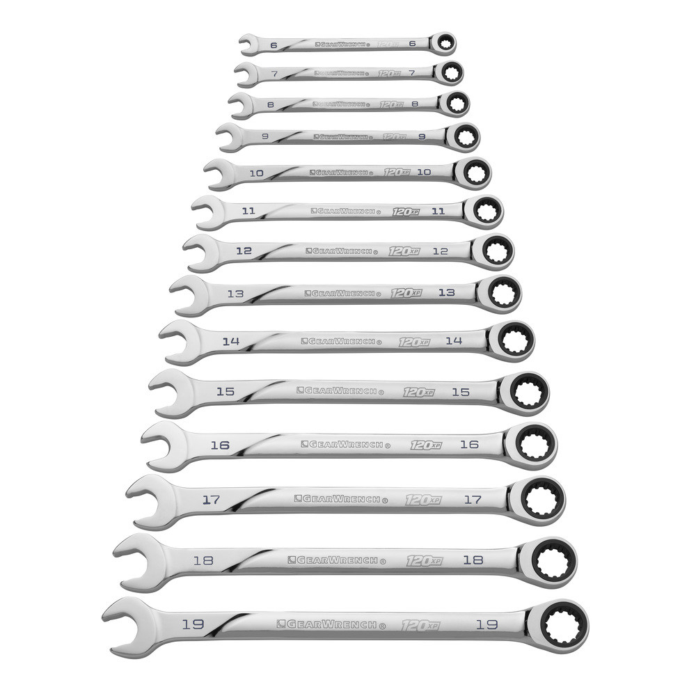 120XP Spline drive Ratschen-Ringmaulschlüssel Satz, 14-tlg.