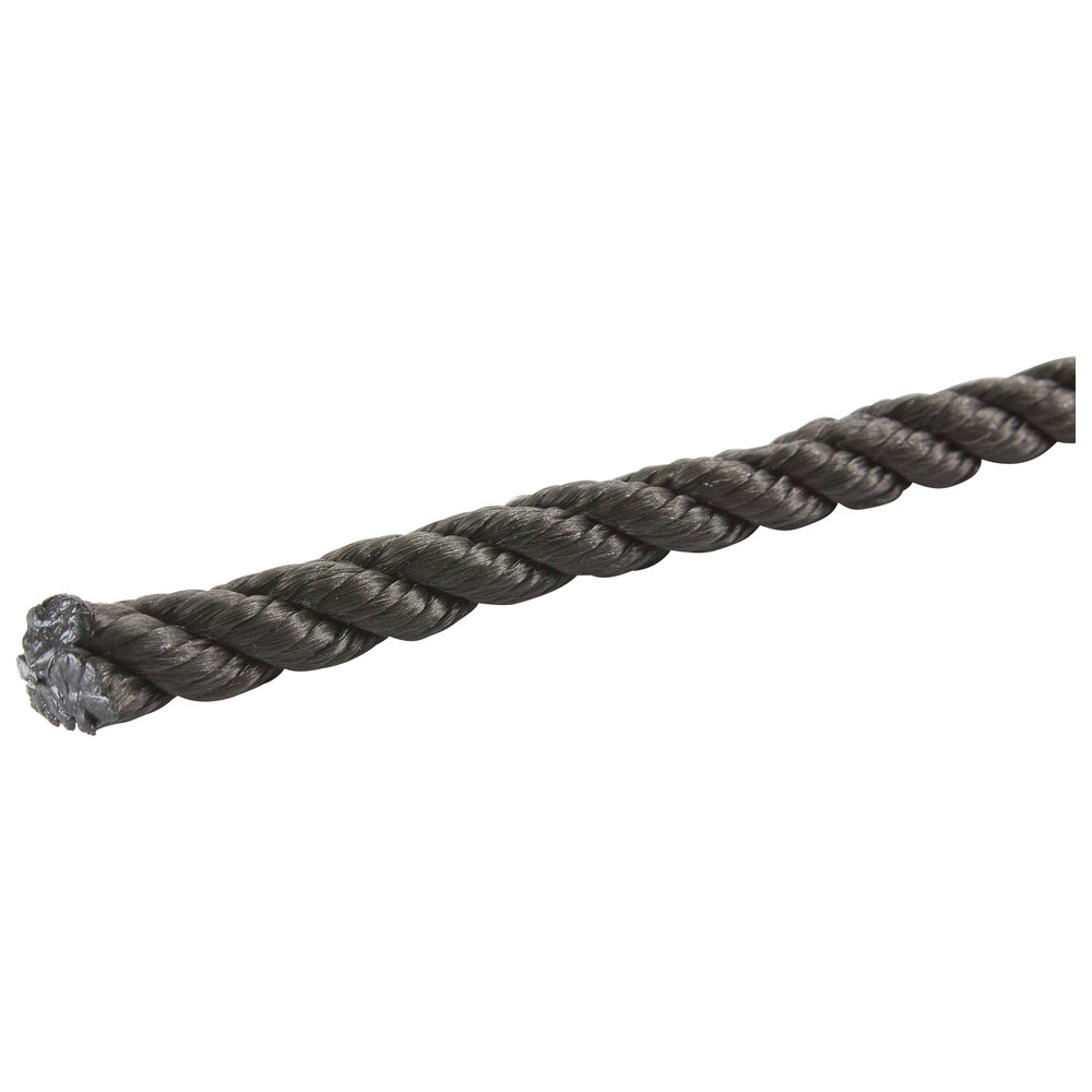Faserseil aus Polypropylen, 32 mm, schwarz, geflochten, imprägniert