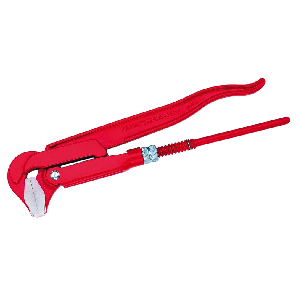 Sanitär-Armaturen-Rohrzange, Maul 90°, 320 mm, Spannweite 48 mm, gerade Backen
