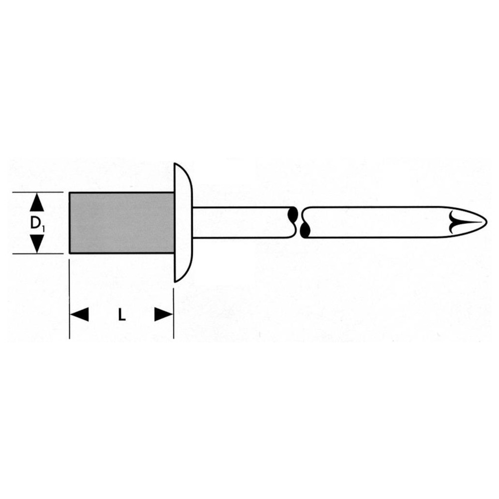 Blindniet Standard à 100 Stück Flachrundkopf 3,2 x 8 mm