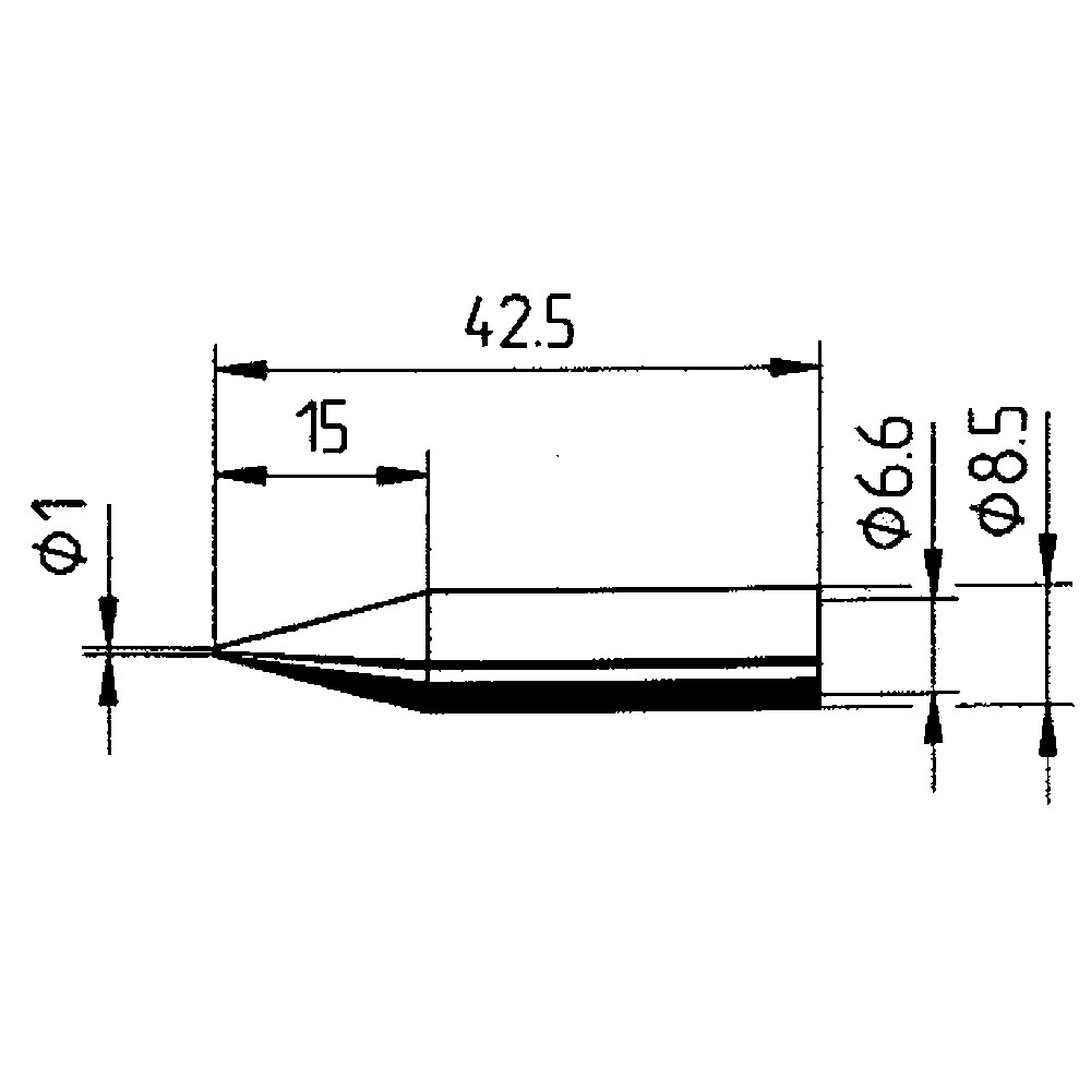 Lötspitze Serie 842, BD/1,0 mm, bleistiftspitz, 1 Stück