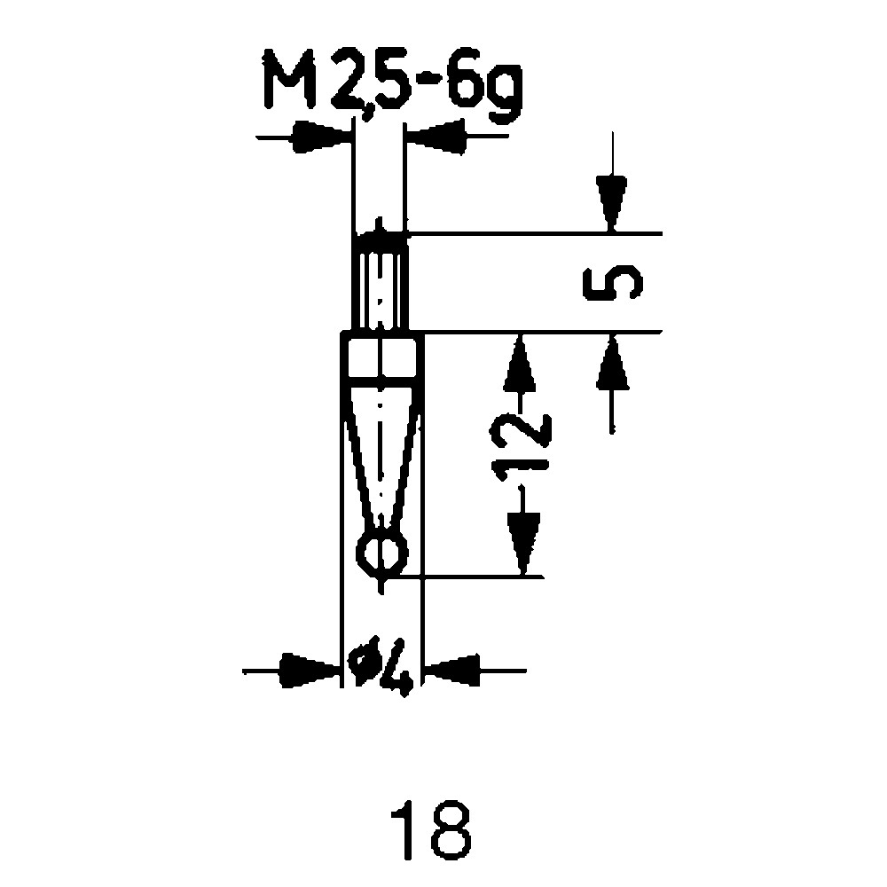 Messeinsatz HM Kugel Abbildung 18/ 1,0 mm