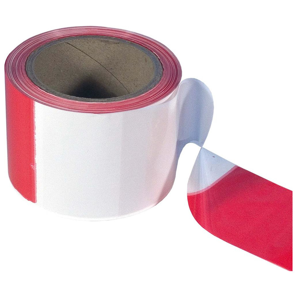 Absperrband 60 mm rot/weiss selbstklebend a 66 m