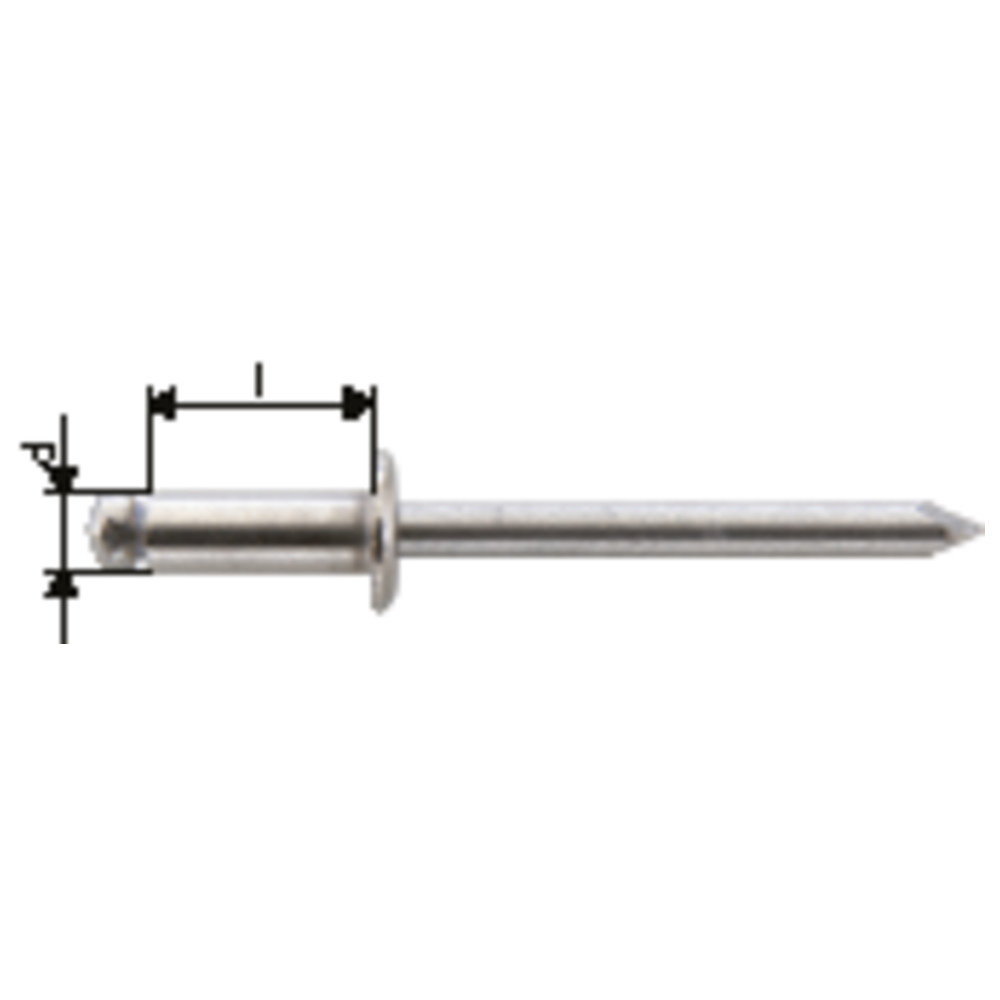 Blindniet A2/ VA Flachrundkopf 5 x 30 mm