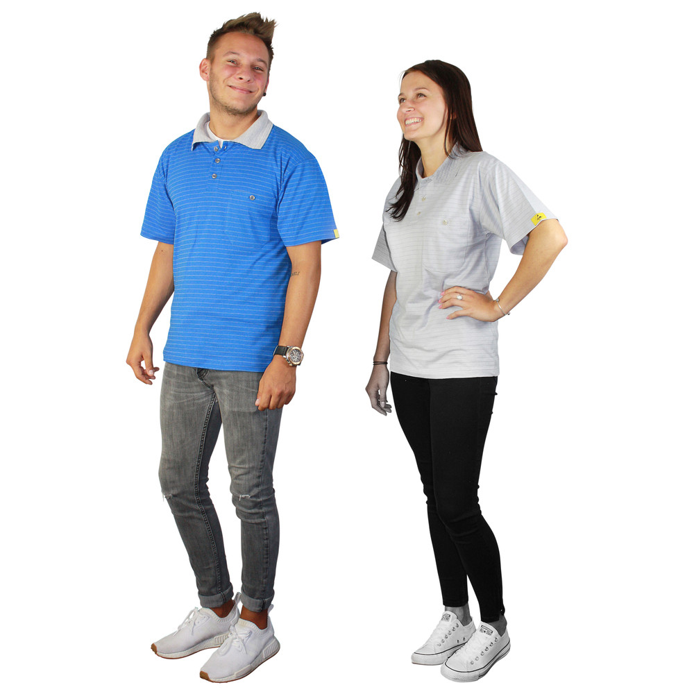 ESD-Polo-Shirt, mit grauem Kragen, L, grau