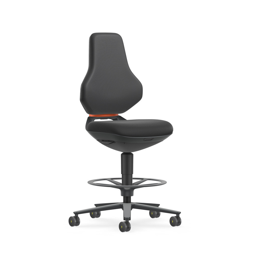 Bimos Drehstuhl Texon, mit Sitz-Stopp-Rolle, ESD, Supertec schwarz, Bild 5