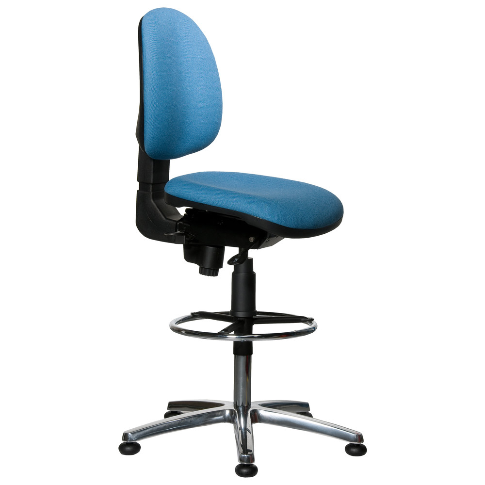 Drehstuhl Comfort Chair Hochstuhlversion mit Gleiter, ESD, blau