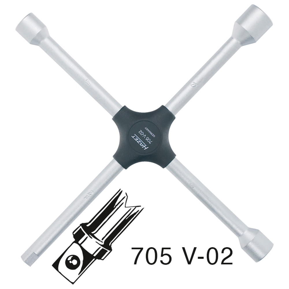 Kreuzschlüssel 705V-02 - Außen-Sechskant Profil - Gesamtlänge: 380 mm