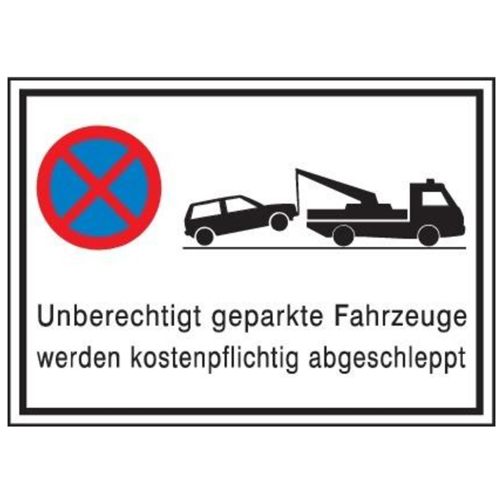 Parkverbotschild Alu 600X400 mm, Abschl