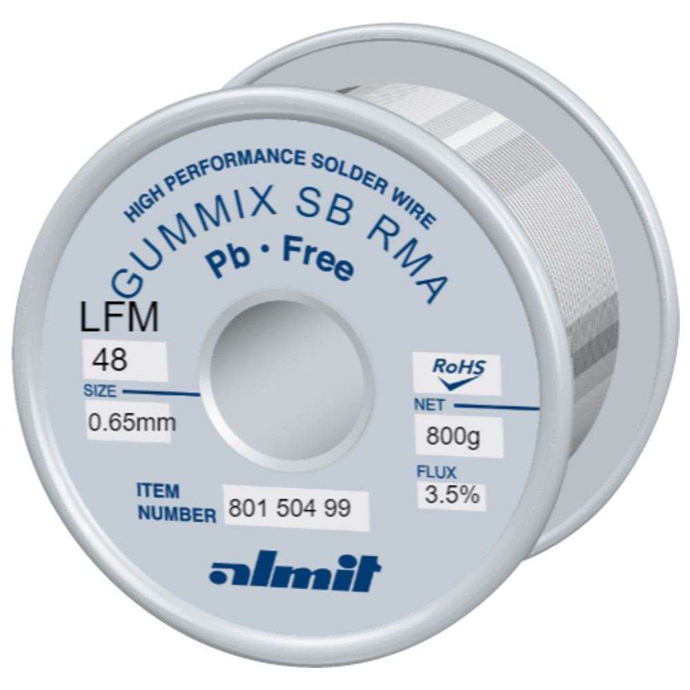 Almit Lötdraht, Gummix SB RMA LFM-48, 0,65 mm, 800 g
