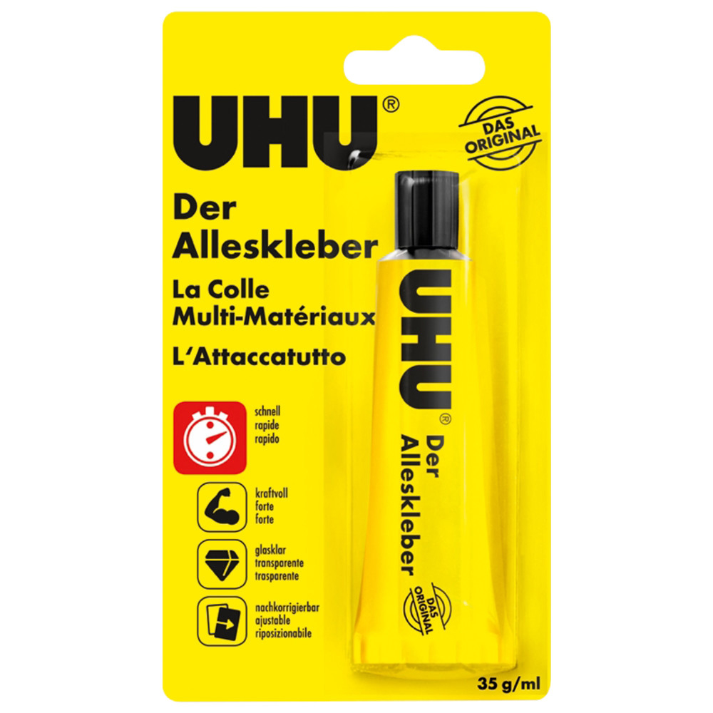 UHU Alleskleber, 35 g, Tube, Infokarte