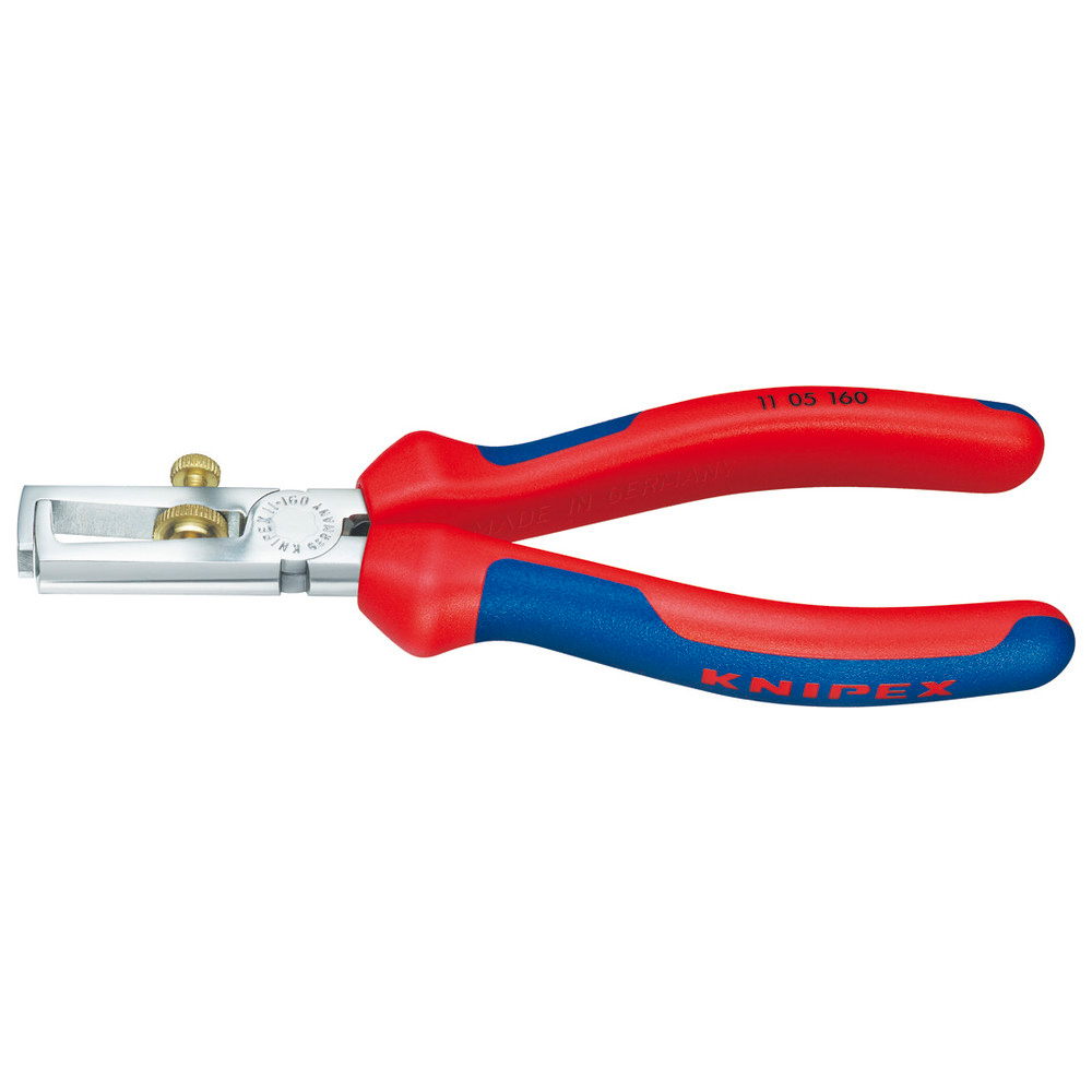Abisolierzange verchromt 160 mm mit Mehrkomponenten Griff
