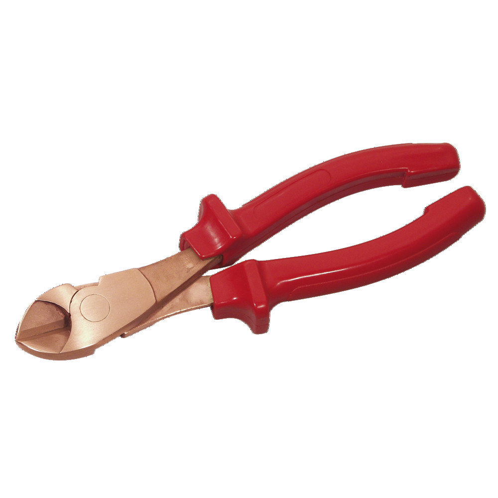 Kraft-Seitenschneider funkenfrei, Griffhüllen mit Handschutz, 190 mm