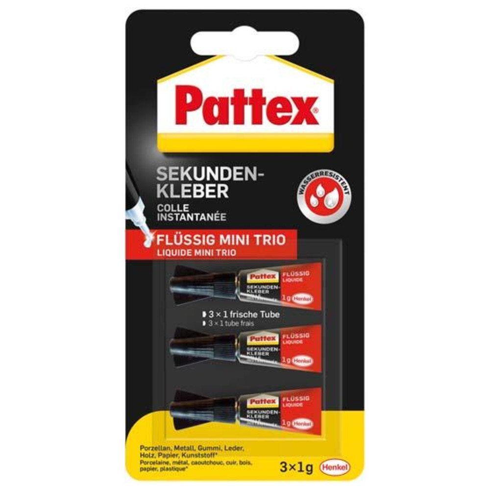 Pattex Sekundenkleber Mini Trio 3 x 1 g