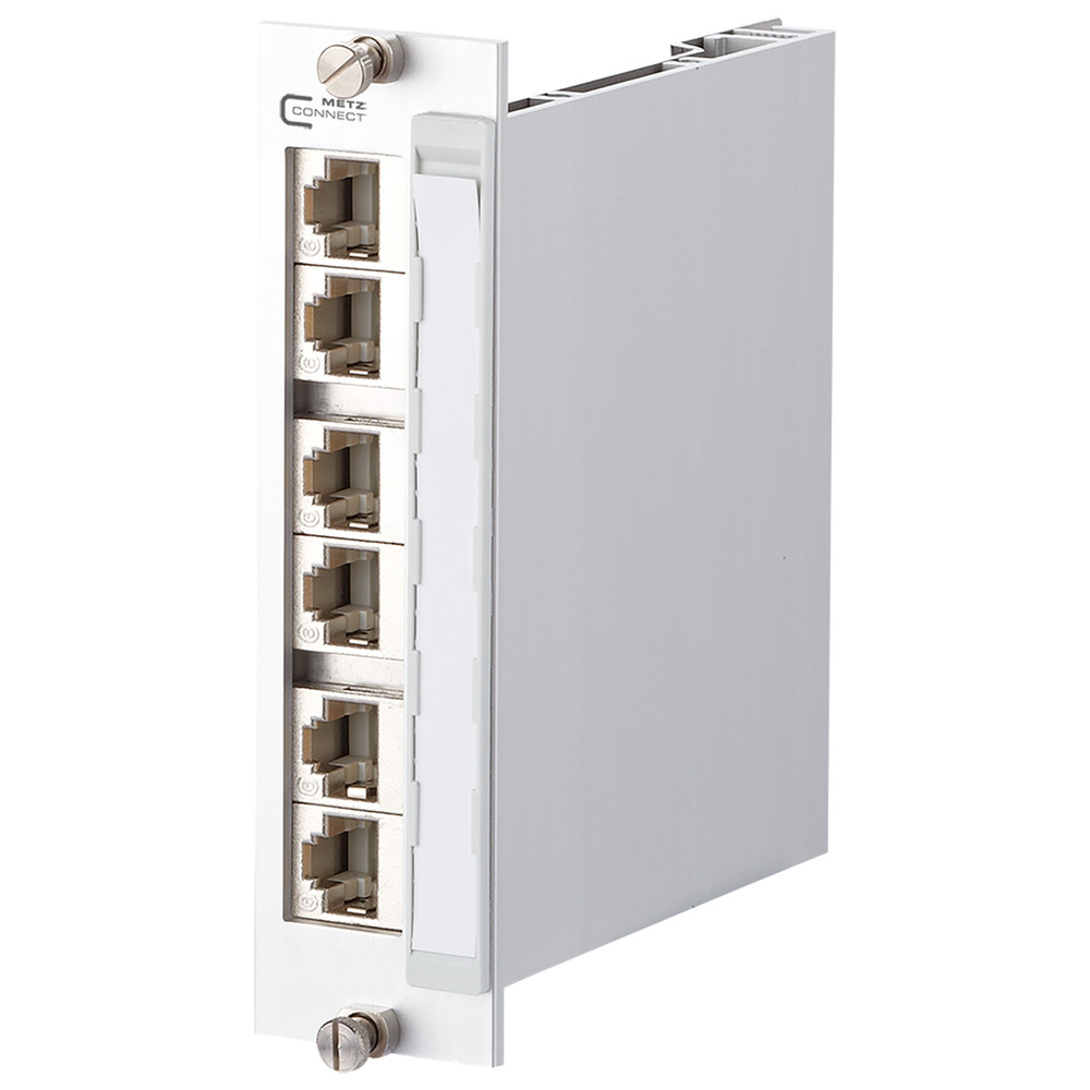 Patchpanel E-DAT, Cat. 6A, 6x8(8), 3HE/7TE, silber