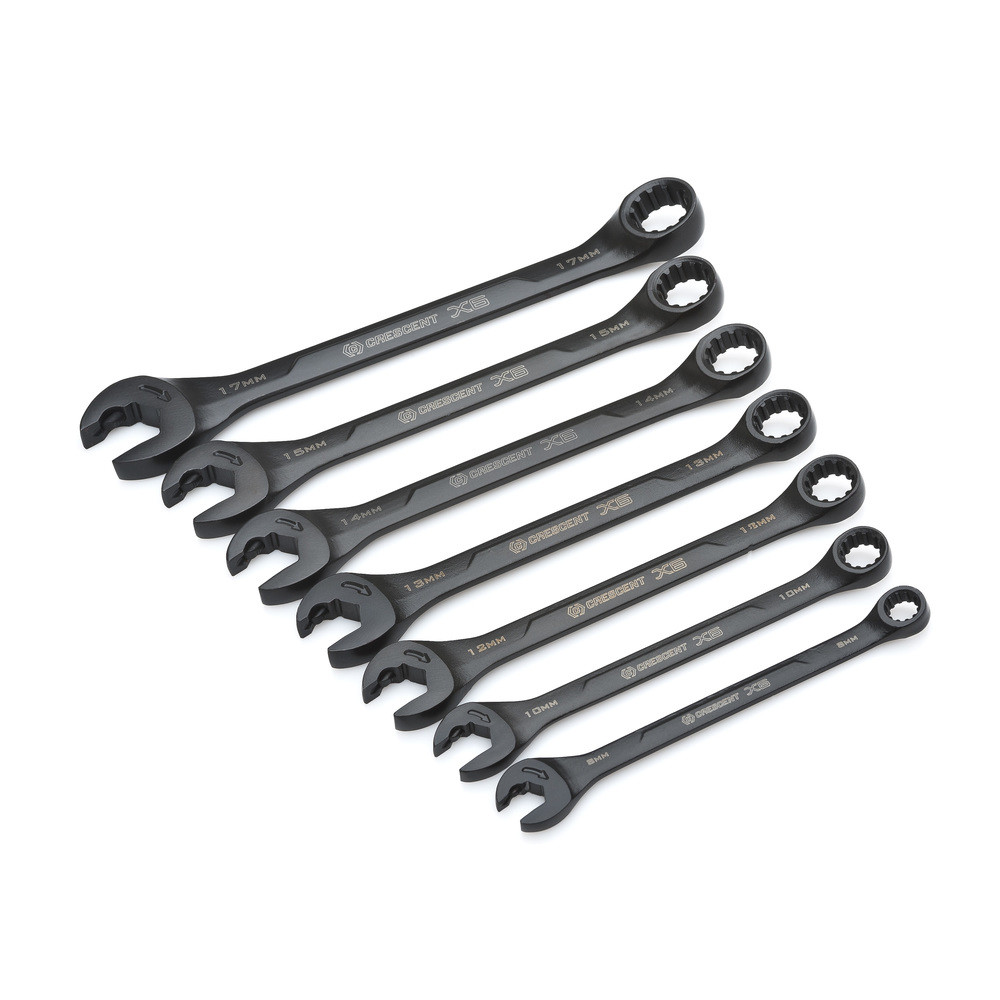 X6 Spline Ratschen-Maulringschlüssel Satz, 7-tlg.
