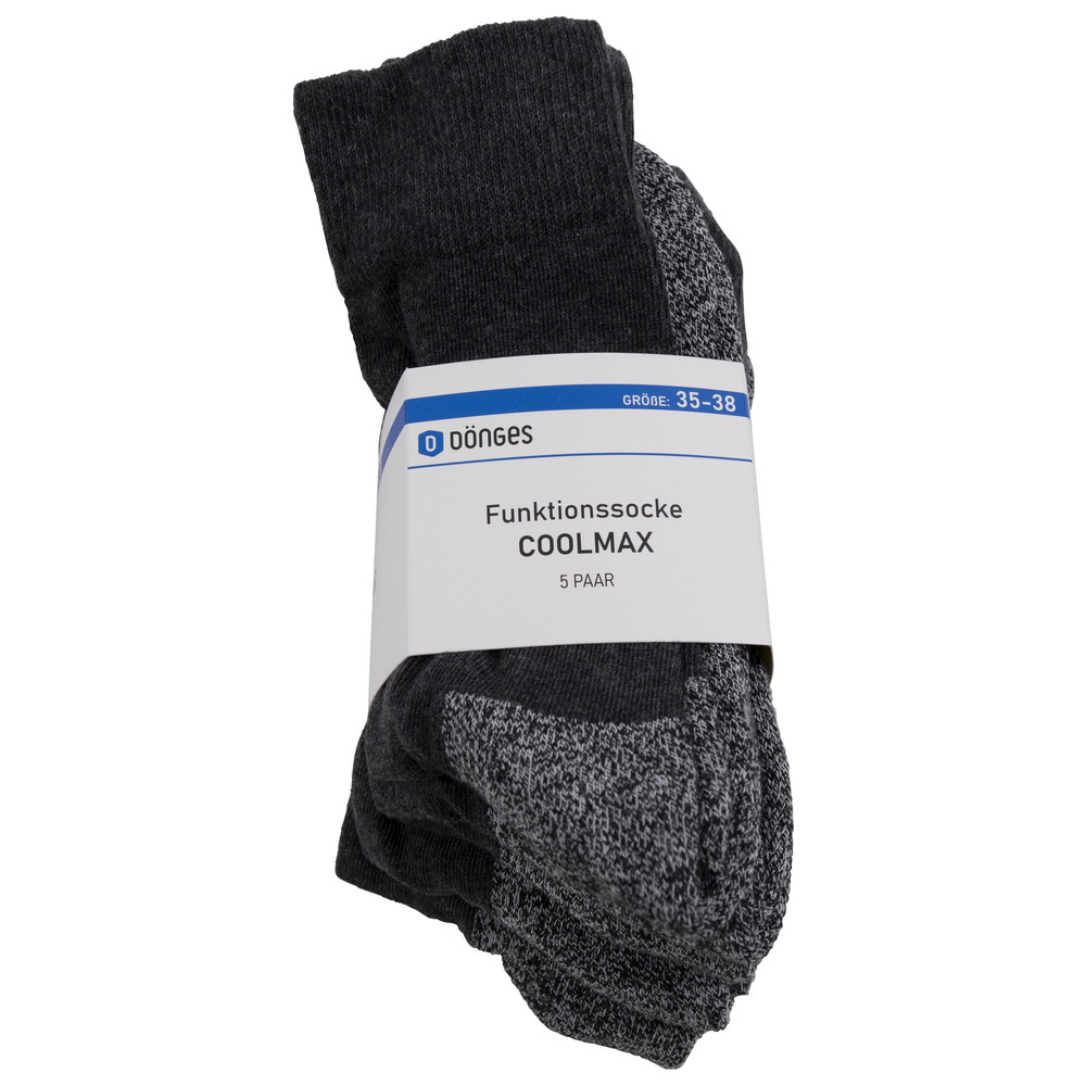 Funktionssocke Coolmax, grau, Größe 35-38
