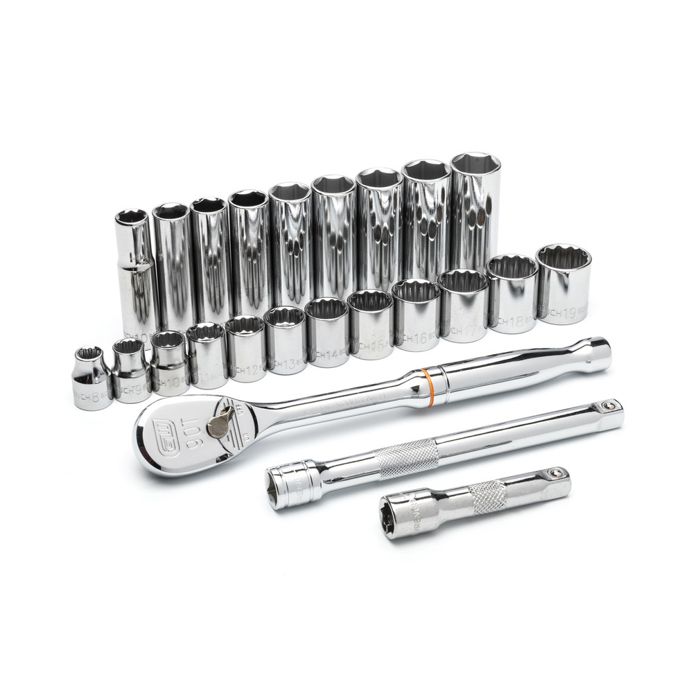 3/8" 6- & 12-kant Steckschlüssel Satz, 24-tlg.