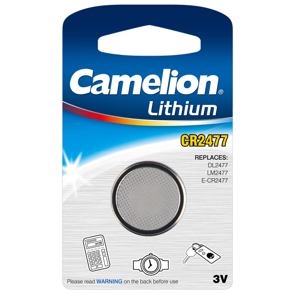 Lithium-Knopfzelle, CR2477, 3 V, 1.000 mAh