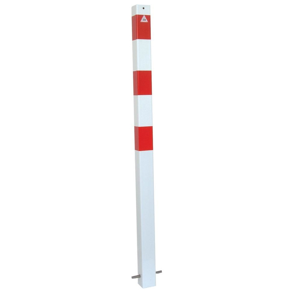 Absperrpfosten ortsfest einbet.70 x 70 mm, r/w, GL 1300 mm