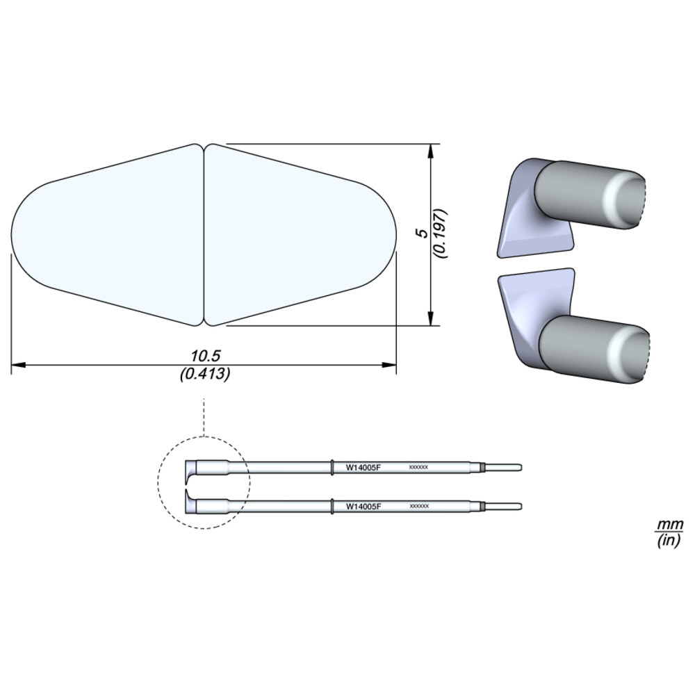 JBC Abisolierkartusche, Flachklinge 10,5 x 5 mm