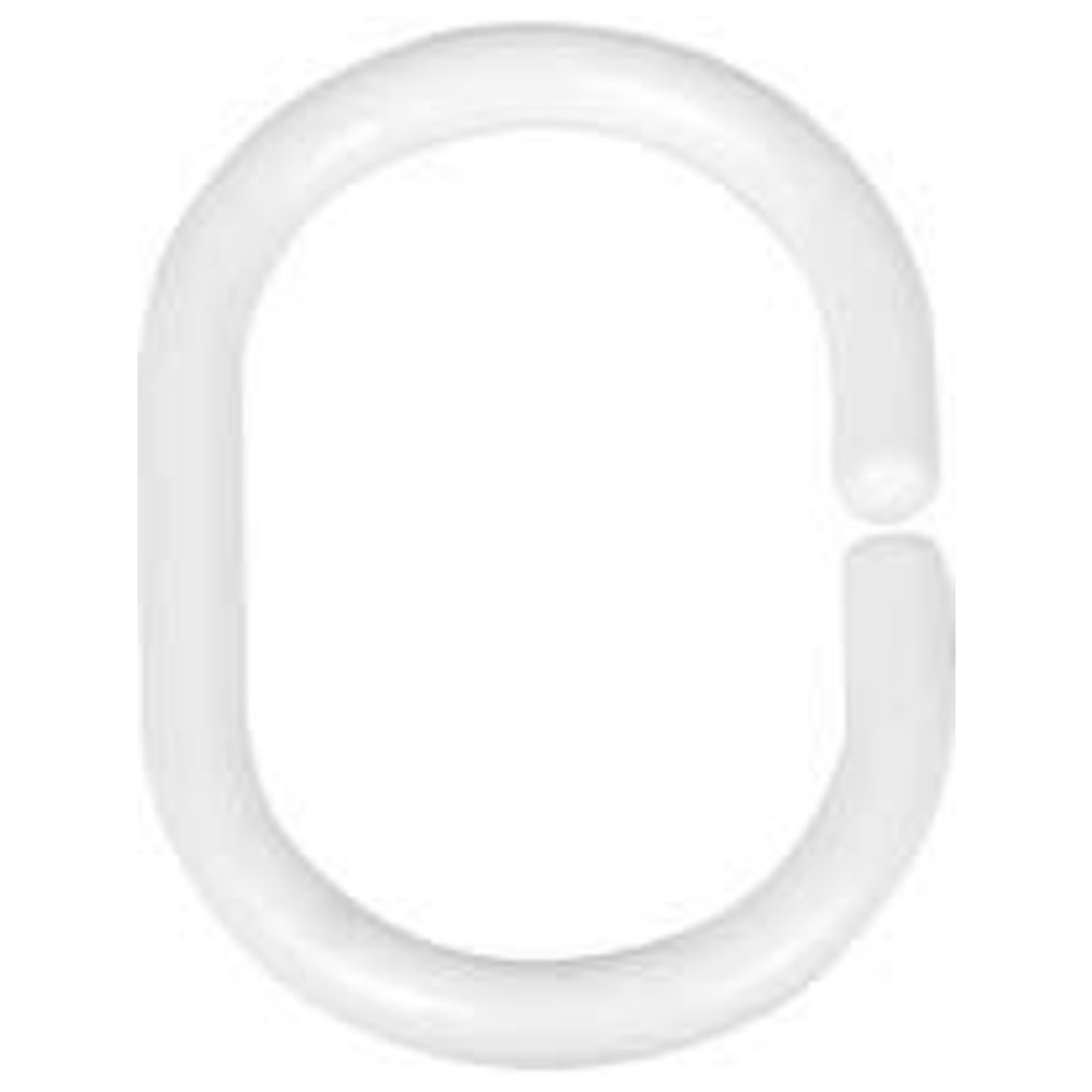 Duschvorhang-Ringe weiß, 12-er Set