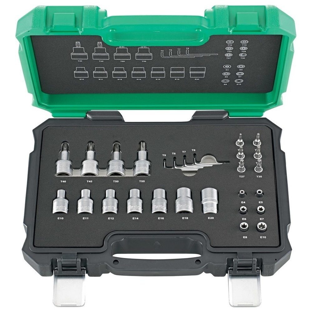 Steckschl.-Grt. 1/4"+1/2" 27tlg. FORTIS