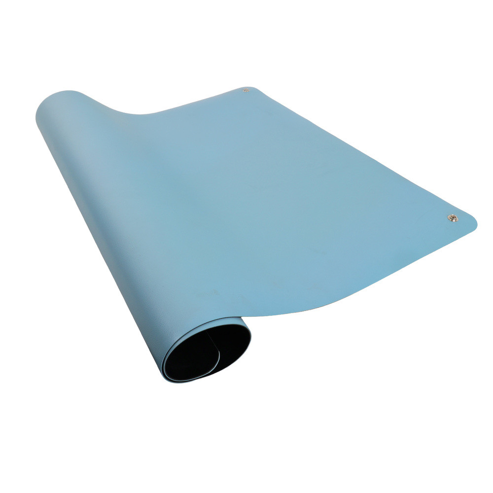 WETEC Tischbelag, ESD, 610 x 900 mm, hellblau, gerundete Ecken, 2 x 10 mm DK, Bild 4