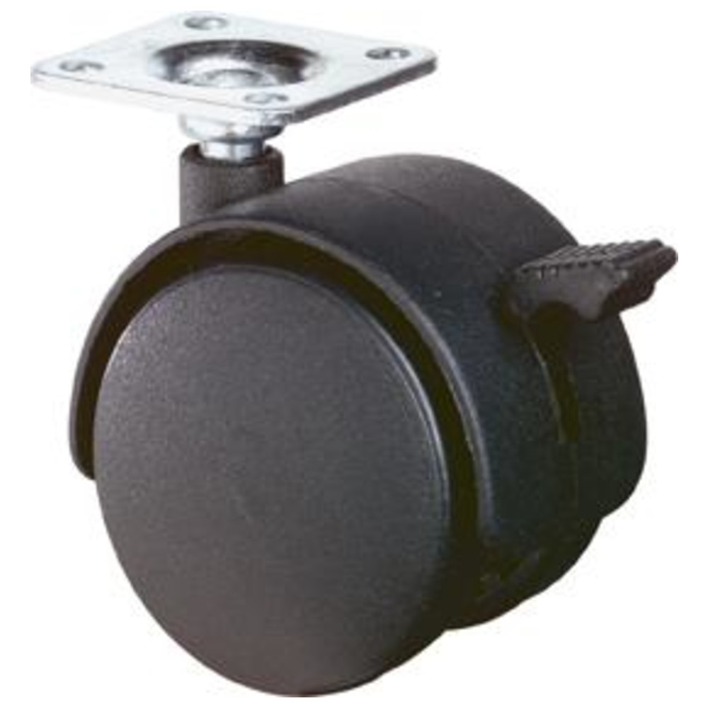 Kunststoff-Doppelrolle F85 40 Feststeller + Platte