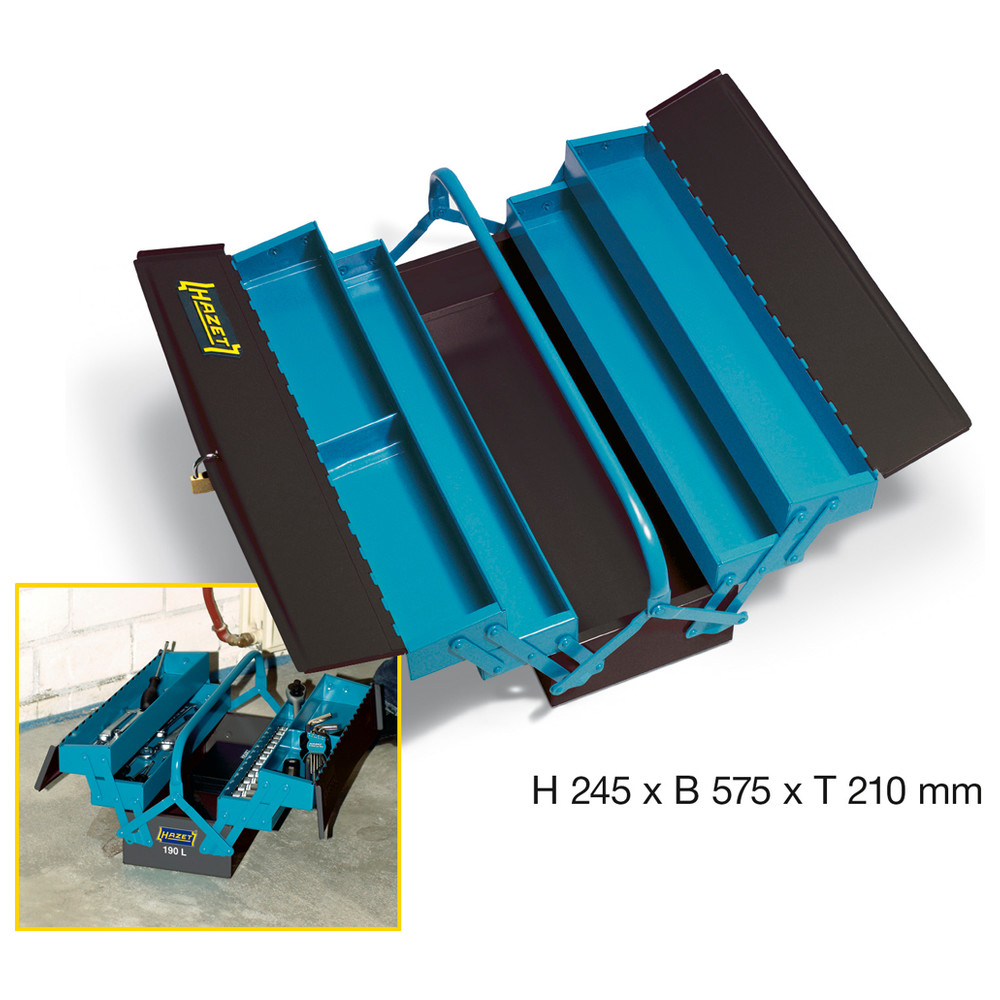 Metall-Werkzeugkasten, leer 190L - Höhe x Breite x Tiefe: 245 x 575 x 210