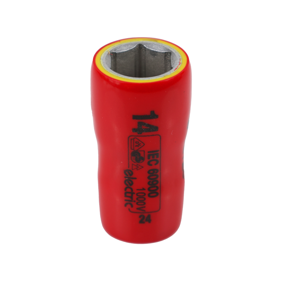 WETEC Sechskant-Steckschlüssel-Einsatz, 3/8", Größe 14 mm, 1000 V/VDE/GS
