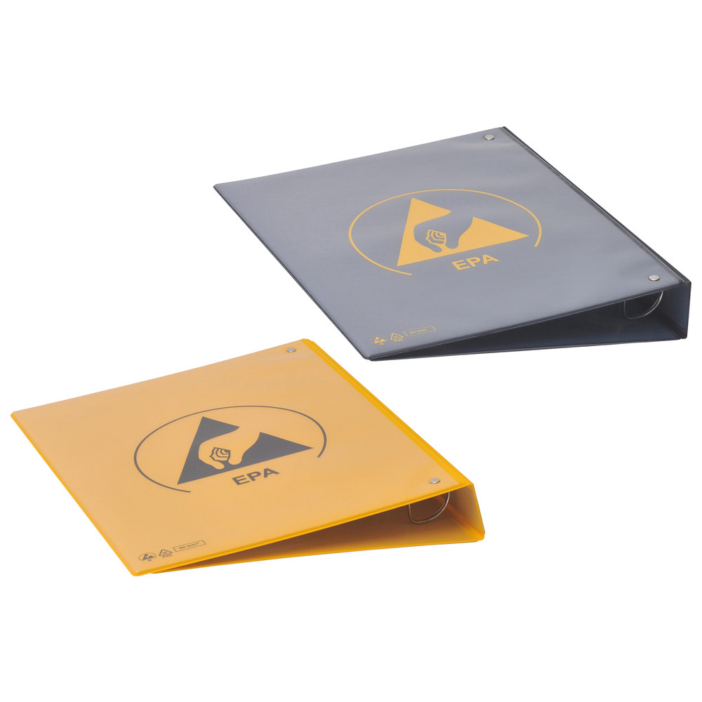 Ringbuch IDP-STAT, ESD, 4 Ringe, Breite 45 mm, Gelb