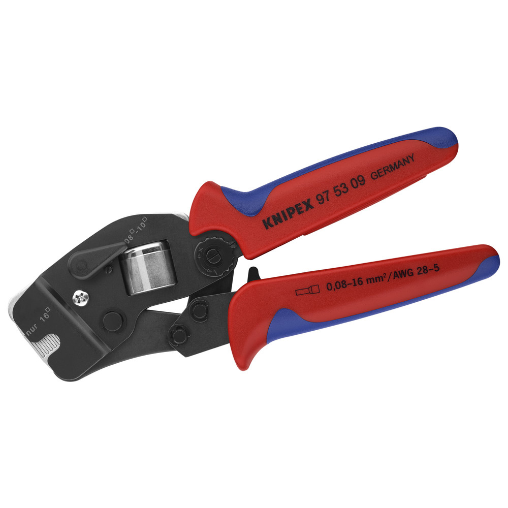 Selbsteinstellende Crimpzange für Aderendhülsen, 0,08-10+16 mm², front
