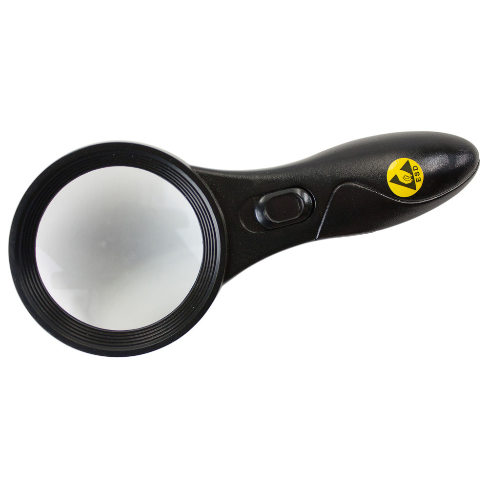 ESD-Handlupe, mit LED-Beleuchtung