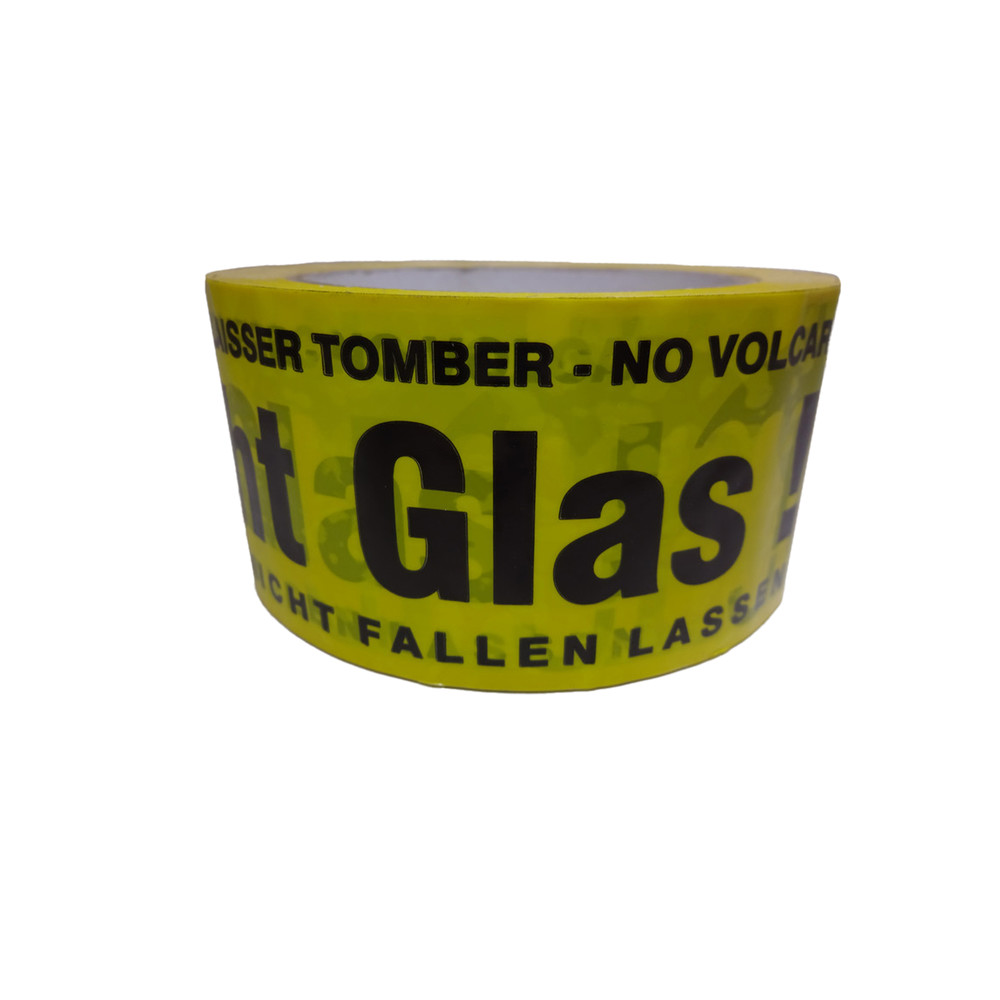 PVC-Klebeband "Vorsicht Glas", gelb