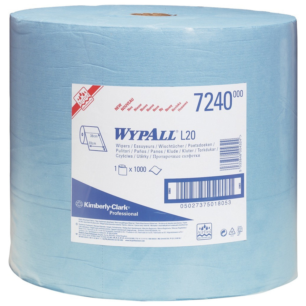Wischtücher WYPALL L10 EXTRA+, 1-lagig, blau, 23,5 x 38 cm