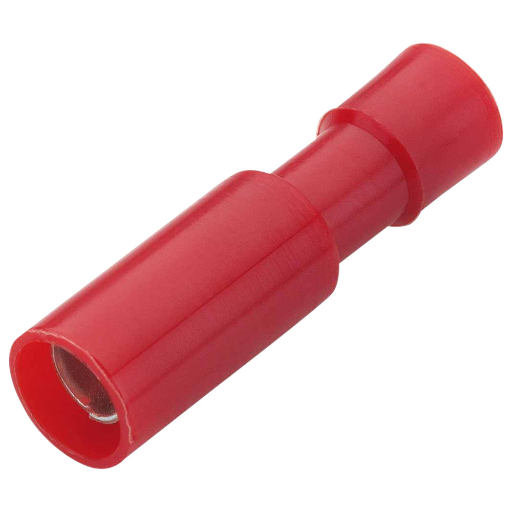 Rundsteckhülse, isoliert, 0,5-1,0 mm², rot